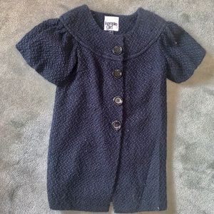 Acrylic/Wool Black Knit Short sleeve jacket